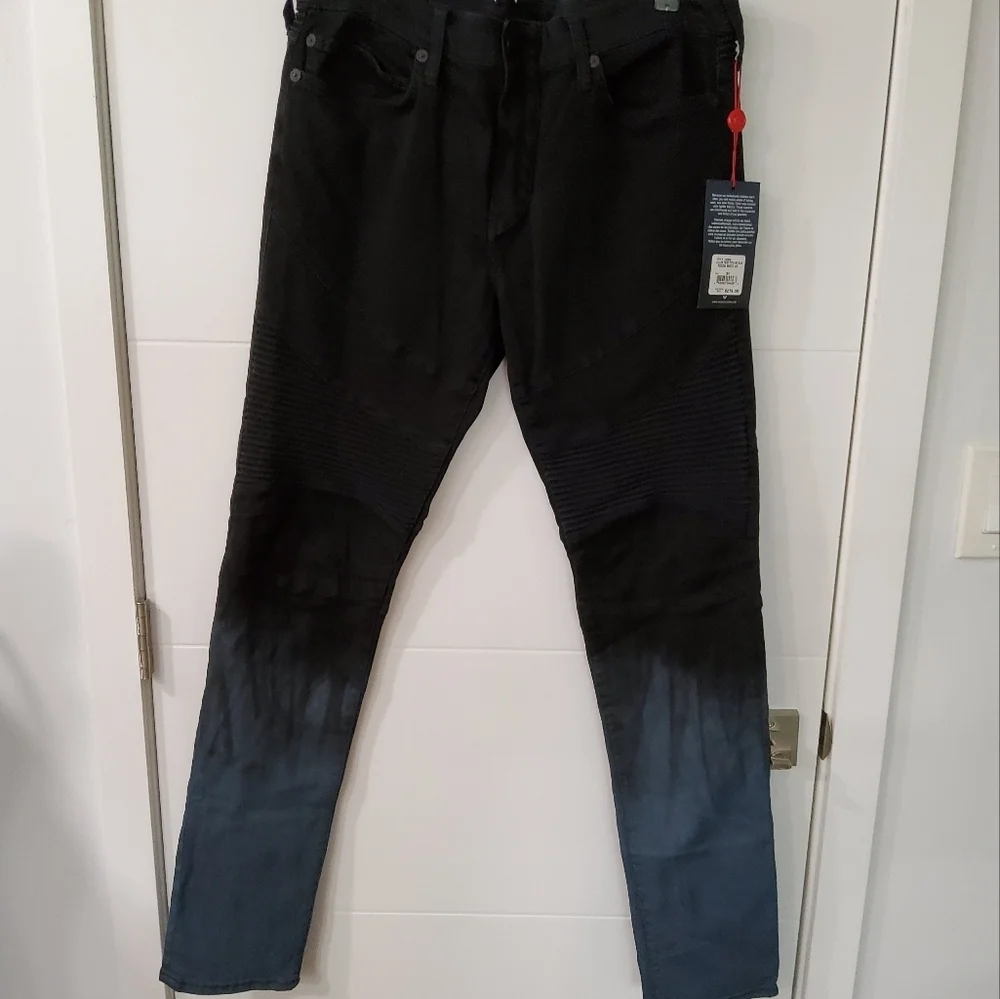 True Religion Rocco Moto Ombre Jeans Size 34